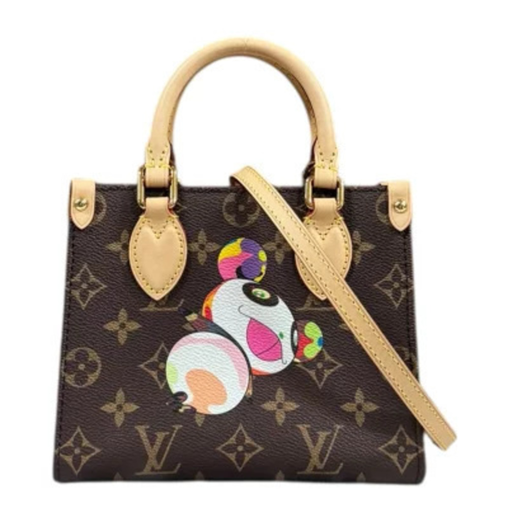 Louis Vuitton Takashi Murakami Collaboration OnTheGo Shoulder Bag Brown